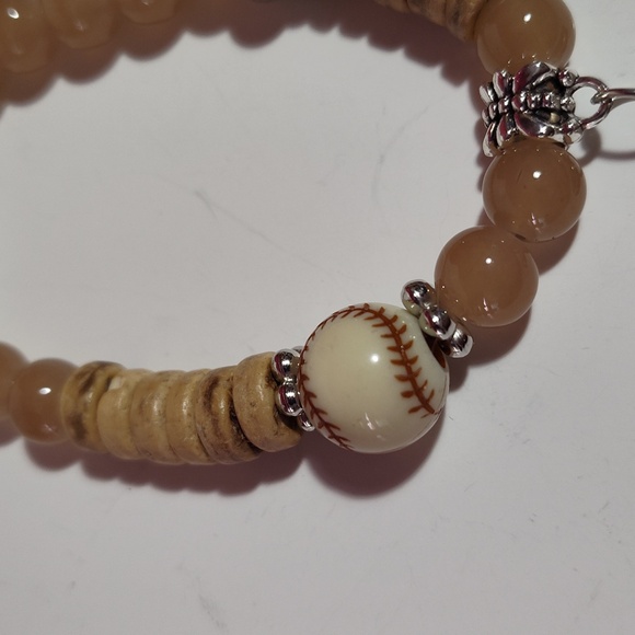 5 pc Stretch Bracelets Boho Wood Beads Versatile Mix & Match Charm Paris Feather - Picture 10 of 14